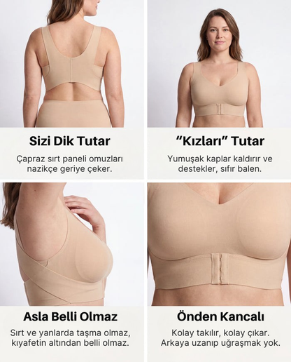 FitKompress™ Çapraz Sırt Dik Duruş Sütyeni